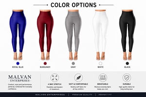 Women's High Elastic Waist Full Length Yoga <b>Leggings</b> Solid Color <b>Butt</b> <b>Lifting</b> Gym Breathable Tummy Control Workout - Product Image 4