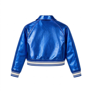 Veste à col roulé réversible en cuir véritable bleu roi pour femme, style sororité, personnalisable, imperméable, grandes tailles, vente en gros 2026 - Product Image 5