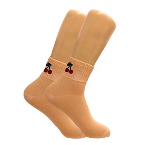 Calcetines tobilleros de mujer con bordado de frutas de dibujos animados, divertidos calcetines estampados con frutas - Product Image 2