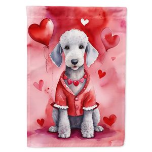 ธงสวน 'วาเลนไทน์ของฉัน' หลากสีเบดลิงตันเทร์เรียร์สำหรับตกแต่งกล่องจดหมายและแบนเนอร์สำหรับลานสนามหญ้างานศิลปะสำหรับเตียงดอกไม้ - Product Image 1