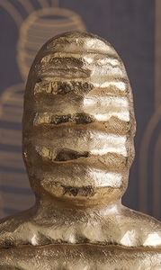 Decorative Luxury Gold and White Aluminum and Marble Base Mummy Figurine Tabletop Sculpture Table Home Decorative <b>Statue</b> - Product Image 4