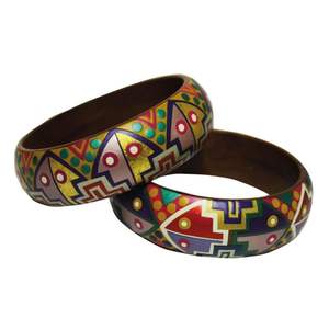 Handcrafted Elegant <b>Wooden</b> <b>Bangles</b> for Women Traditional Fashion Jewelry Painted <b>Wooden</b> <b>Bangles</b> - Product Image 5