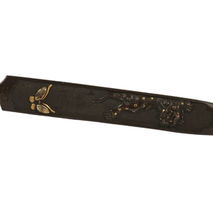 Warikogai del período Edo japonés, cobre Nanako, diseño de mariposa y león, sin marca. - Product Image 6