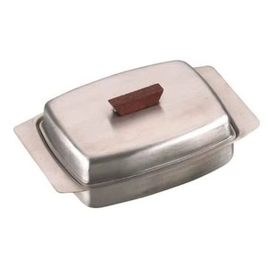 Beurrier simple en métal argenté pour la cuisine, la table à manger, le rangement du beurre, le service et une utilisation polyvalente – Vaisselle élégante - Product Image 5