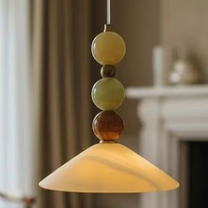 Lámpara Colgante Chapou de Ónix y Mármol, Hecha a Mano con Piedra y Vidrio, para Isla de Cocina y Comedores Modernos - Product Image 2