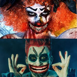 18 Stili di Tatuaggi Temporanei Realistici per Halloween, 18 Fogli di Adesivi per il Viso per Cosplay, Decorazioni Horror e Scherzi per Dolcetto o Scherzetto - Product Image 5