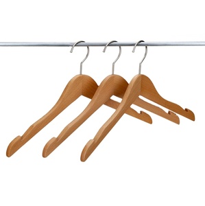 DÉTAILLÉ À LA MAIN MEILLEUR Style Boutique de haute qualité un cintre en bois Lotus de qualité avec encoches avec cintre de costume de barre - Product Image 1