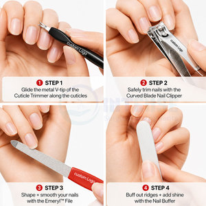 Professional <b>Manicure</b> Essentials <b>Kit</b> Stainless Steel Nail Care Set - Product Image 6