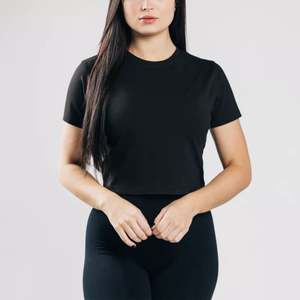 Camiseta Corta Básica para Mujer, Cuello Redondo, Manga Corta, Tela de Algodón Suave Premium, Corte Cómodo y Relajado, Uso Diario Informal, Moda - Product Image 5