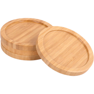 Posavasos de bambú natural, redondos, minimalistas, de madera, resistentes al calor, protectores de mesa para decoración del hogar, cafetería u hotel. - Product Image 1