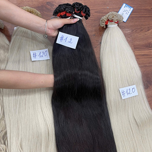 Extensiones de cabello humano vietnamita virgen con punta plana de queratina, cutícula alineada, doble trama, alta calidad, naturalmente liso. - Product Image 4