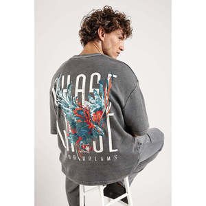 Camiseta de Manga Corta para Hombre, Talla Grande, 280 g/m², 100% Algodón Jersey, Estampada, Estilo Urbano, 3 - Product Image 1
