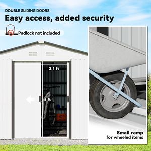 Capanno da Giardino Moderno per Esterni, Grande Casetta Porta Attrezzi Industriale in PVC Ecologico e Acciaio Zincato Impermeabile, Ideale per Riporre Biciclette - Product Image 4