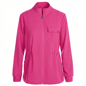 Blouse de travail médicale professionnelle à manches longues, design personnalisé, col montant, poignets côtelés, vente en gros - Product Image 5