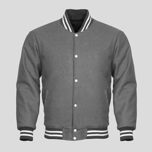 Fabricant OEM, veste de baseball bomber en cuir personnalisée de haute qualité avec broderie en chenille pour hommes, style universitaire, veste varsity courte - Product Image 5