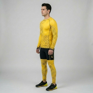 Men's Sublimation <b>Printed</b> Spandex Rash Guard Gym <b>Surfing</b> Diving Compression Shirts Men's Sublimation Rash Guard OEM Service - Product Image 3