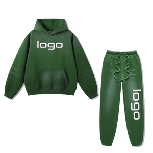 Custom Logo Men <b>Sweat</b> Suit 2 Pieces Sweatpants and Hoodie Set Tech Fleece Sweatsuit Tracksuit for Men - Product Image 1