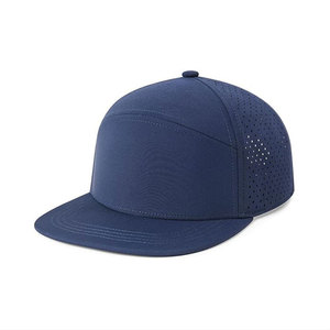 Wholesale Custom Latest Design 5-Panel Snapback Cap Unisex Cotton <b>Flat</b> Brim Breathable Back Mesh Summer Casual Snapback <b>Hat</b> - Product Image 1