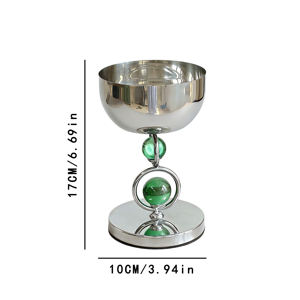 Candelabro Moderno de Metal con Acento de Piedra Verde, Portavelas Decorativo de Lujo, Decoración para Mesa, Regalo para el Hogar - Product Image 2