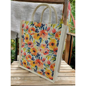 Printed Rectangle <b>Jute</b> Tote Bag-Eco-Friendly Hand-Style Print with Eco-Friendly Colors Durable Lightweight for Retirement Diwali - Product Image 2