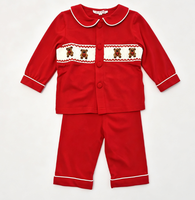 Ensemble de vêtements pour enfants Jiefute personnalisé, broderie d'ours, tenue pour garçon, chemise à manches longues et pantalon, 2 pièces