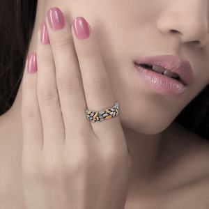 De pavé de plata de diamantes Baguette la eternidad banda anillo metarock joyas - Product Image 4