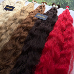 RUSA HAIR Bulk Hair Extensions 100g Vietnamese Human Virgin Hair Super Double Drawn No Synthetic Blond Color - Product Image 5