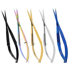 Professionnel 5 pouces ciseaux à ressort lame droite ciseaux de coupe du visage précision moustache ciseaux à sourcils outil de beauté - Product Image 2