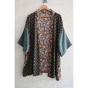 Kimono de Seda Hecho a Mano para Mujer, Bata Larga Estampada, Sexy, para Novia, Ropa de Dormir - Product Image 1