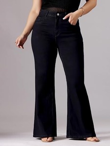 Abdul Royal World Export Women's <b>Boot</b> Cut Jeans Mid Waist Knee-Length Vintage Style Eco-Friendly Cotton Denim Light/Dark/Medium - Product Image 3