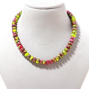 Collar de Turquesa Verde Mohave con Cuentas Redondas, Collar de Turquesa Hecho a Mano con Piedras Preciosas, Joyería Elegante de Turquesa - Product Image 5