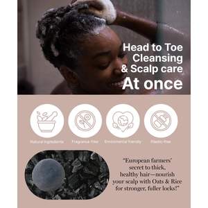 Bola de champú para el cabello y el cuero cabelludo todo en uno de carbón negro ERIGERON - Product Image 3