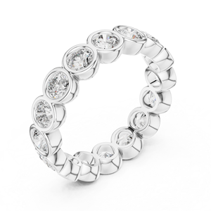 Bague Éternité Classique pour Femme en Argent 925 avec Moissanite Taille Ronde Brillante et Sertissage Clos – Bijou de Mariage - Product Image 1