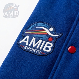 Veste universitaire pour homme AMIB SPORTS, personnalisable avec logo, imprimée par transfert thermique, coupe-vent, antibactérienne, en satin/soie, pour l'hiver, vente en gros - Product Image 5