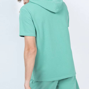 Summer <b>Men's</b> Custom <b>Hoodie</b> <b>Short</b> <b>Sleeves</b> Solid Color Regular Fit Casual Fitness Breathable Street Wear <b>Short</b> <b>Sleeve</b> Hoodies - Product Image 2