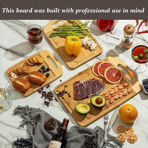 Ensemble de planches à découper en bambou rectangulaires avec poignée, pack combiné pour la cuisine - Product Image 2
