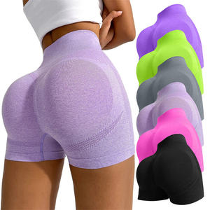 Nouveau Short de Sport Femme Sans Coutures Effet Scrunch Rehausseur de Fesses Dos en V Respirant pour Fitness Yoga Entraînement et Gym - Product Image 1