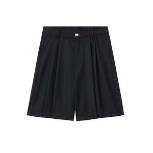 Wholesale OEM Custom Men's Tailored Dress <b>Shorts</b> <b>Black</b> Pleated Suit <b>Shorts</b> <b>Smart</b> Casual Summer <b>Shorts</b> - Product Image 6