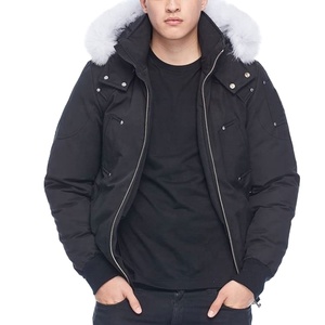 High Quality Wholesale Customized Logo Winter Men's <b>Mandarin</b> <b>Collar</b> Windproof Eco-Friendly Fleece Bomber <b>Jacket</b> - Product Image 1