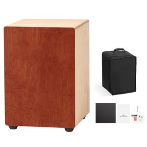 Birch Wood Cajon Box <b>Drum</b> with Travel Bag Hand Percussion Instrument and Guitar Strings - Product Image 1