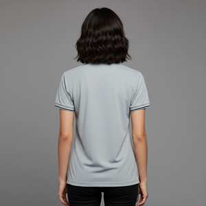 Camiseta Casual de Color Sólido Personalizada para Mujer con Logotipo Impreso en Serigrafía, Tejido de Punto Transpirable y Ecológico - Product Image 2