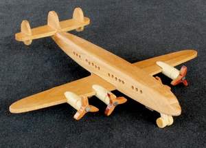 Centro de mesa decorativo de madera hecho a mano con diseño de avión, modelo rústico de aviación para mesa de café, estante o decoración de interiores. - Product Image 3