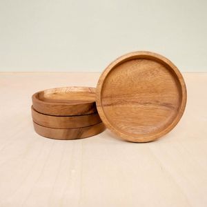 Handmade Durable Classic Wooden Coasters-Natural Wood <b>Drink</b> Coasters for Kitchen Use - Product Image 5