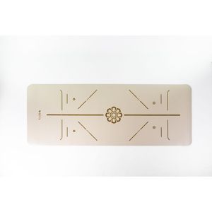 Tapis de yoga SEVA 5 mm en PU antidérapant, écologique, avec logo personnalisé au laser, blanc avoine, vert, beige, rectangulaire, en stock, prêt à être expédié - Product Image 4