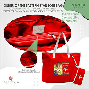 Sac fourre-tout rouge brodé Eastern Star, logo OES Order Of The Eastern Star, Sister Keeper - Product Image 5