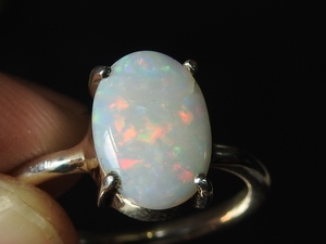 Solid Australian <b>Opal</b> <b>Ring</b>-Multi Fire 925 Sterling <b>Silver</b>-October Birthstone-Prong Setting-Certified-Classic Style-7.5 US - Product Image 5