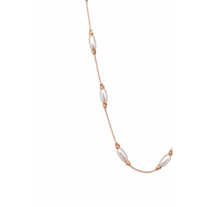 Collar de Perlas Ovaladas en Oro Rosa de 18K de Revalia Fashion para Mujer, Cadena Minimalista, Joyería Elegante - Product Image 2