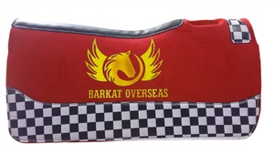 แผ่นรองอานม้าลายตารางแบบตะวันตก คุณภาพสูง ทำมือ หนังแท้ วาดลายด้วยมือ ส่งตรงจากอินเดีย สำหรับการแข่งม้าแบบอังกฤษ - Product Image 5