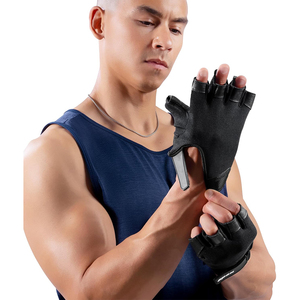 Gants rembourrés en cuir avec languettes de traction pour hommes et femmes, durables, ajustables pour la musculation, le cyclisme, la gym et l'entraînement - Product Image 6