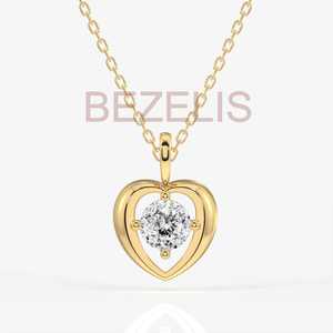 Colgante de Diamante Redondo Cultivado en Laboratorio, Romántico, Oro de 14K, Color E, Claridad VVS2, Certificado, Joyería Fina Sostenible - Product Image 4